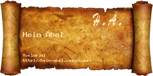 Hein Ábel névjegykártya